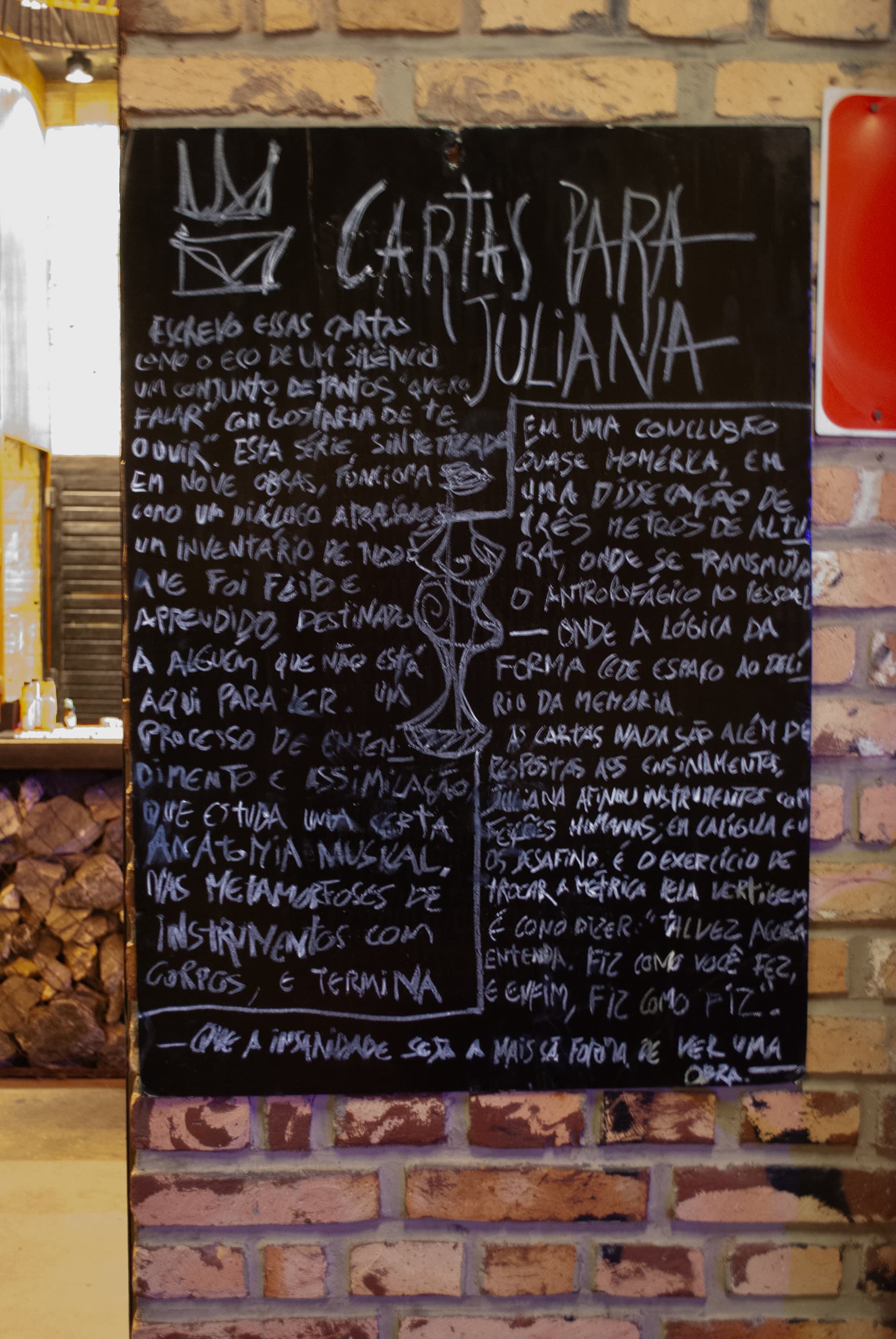 Obra da exposição Cartas para Juliana